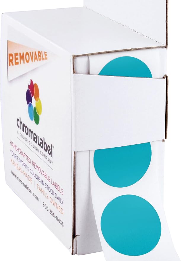 ChromaLabel 1 Inch Round Label Removable Color Code Dot Stickers, 1000 Labels by ChromaLabel