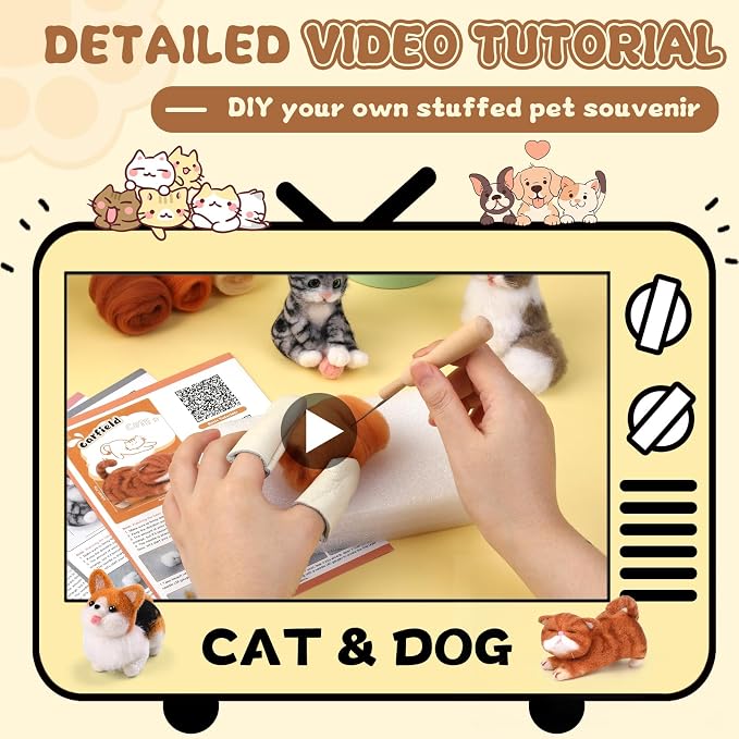 Mayboos 12 Pcs Needle Felting Kit, Animal Needle Felting Beginner Kits Wool - Image 6