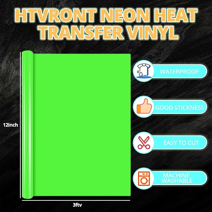 HTVRONT Neon Heat Transfer Vinyl Bundle - Image 3
