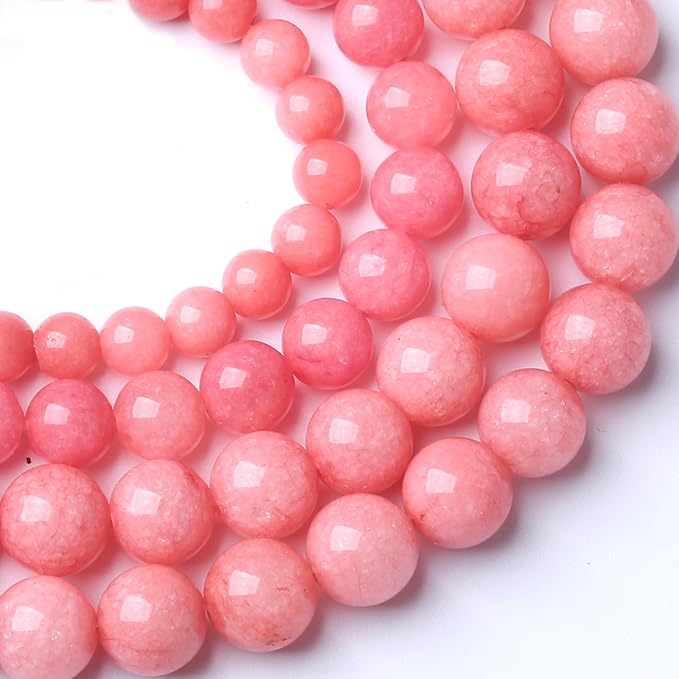 8MM Pink Rhodonite Jade Chalcedony Beads Natural Gemstone Beads Round Loose - Image 3