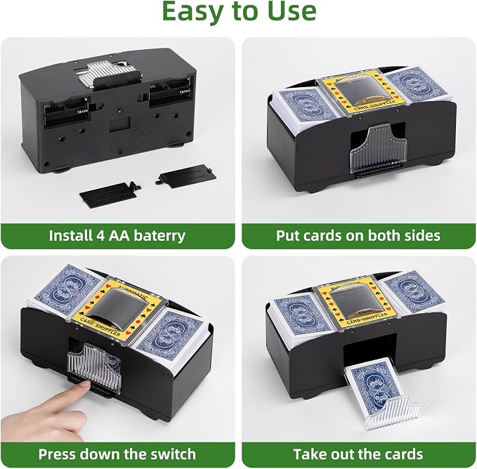 Automatic Card Shuffler 1/2/4/6 Decks, Battery Operated Electric Playing Card - Image 7