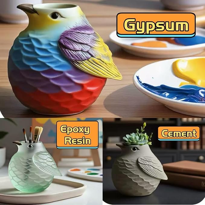 Animal Resin Molds Silicone 3D Cute Bird Epoxy Resin Plaster Candle Holder Wax - Image 5