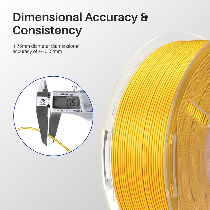 ELEGOO Silk PLA Filament 1.75mm Gold & Silver Grey 2KG, 3D Printer Filament - Image 4