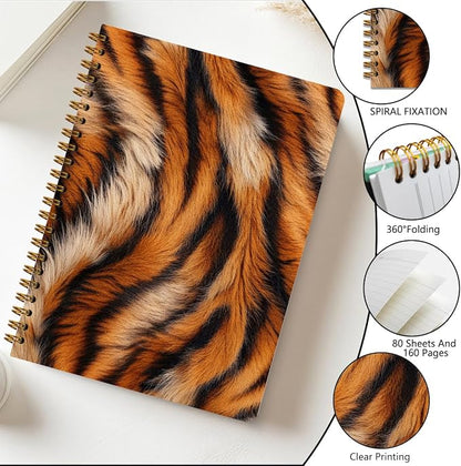 2 PCs Tiger Journaling Notebooks Tiger Print Spiral Notebook Animal Print - Image 5