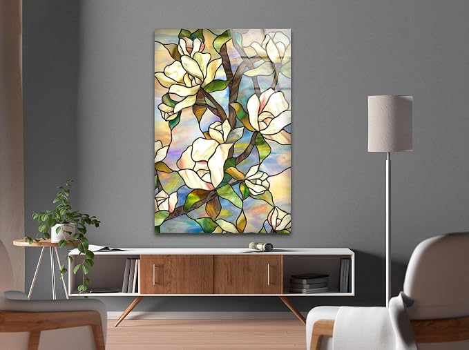 My Photostation.com 40WX60H'' Stained Magnolia Glass Wall Art Tempered Glass - Image 8