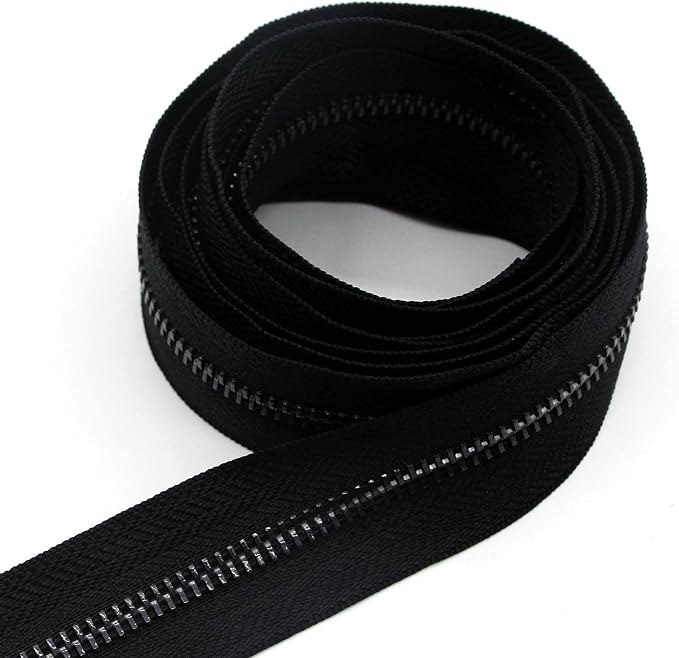 #5 Metal Zippers by The Yard Bulk 2 Yards Black Tape - Image 6