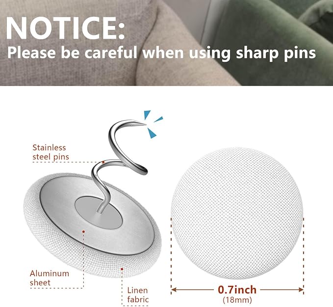 Linen Fabric-Covered Twist Pins - Image 6
