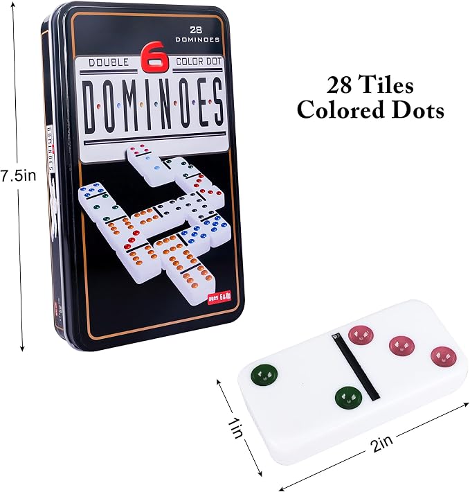 Double Six Dominoes Set with Tin Box - Image 2