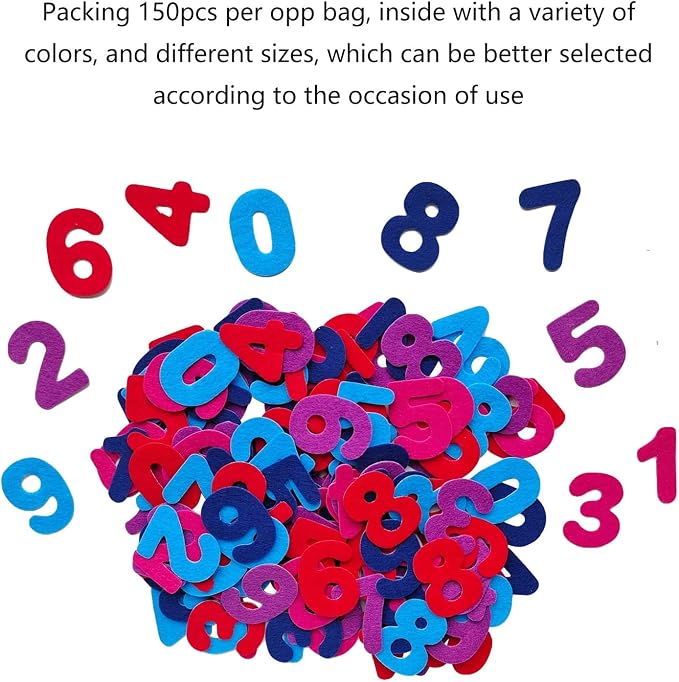 Number Stickers, Felt Stickers for Kids, Felt Numbers for Crafts, Craft - Image 8