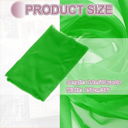 MECCANIXITY Iridescent Sheer Organza Fabric, 10 Yards x 59 Inches Solid - Image 2