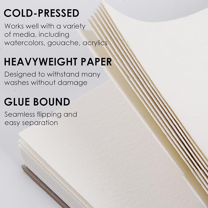 Fingraspuro Watercolor Paper Pad 9x12 Inch, 30 Sheets, 100% Cotton, Cold Pressed - Image 2