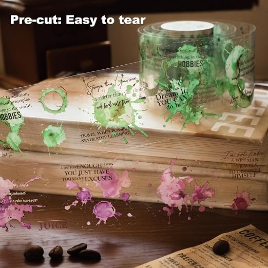 Memories of Coffee PET Tape Set, 6 Rolls Vintage Coffee Stain Stickers - Image 4