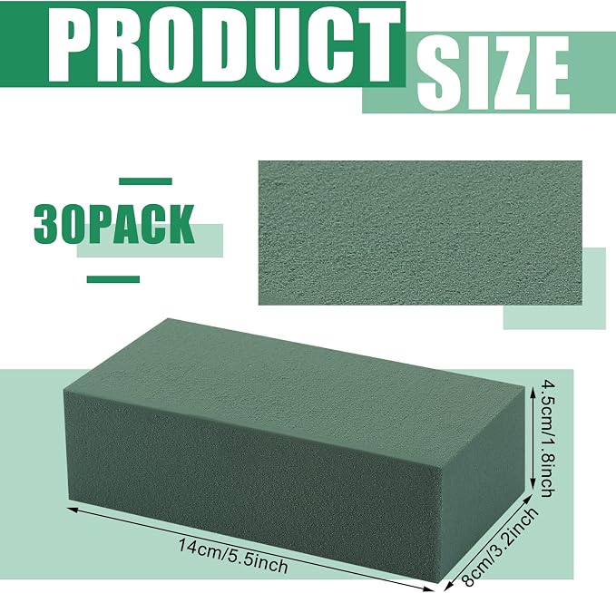 Marsui 30Pcs Floral Foam Blocks Dry and Wet Florist Foam Brick Flower - Image 2