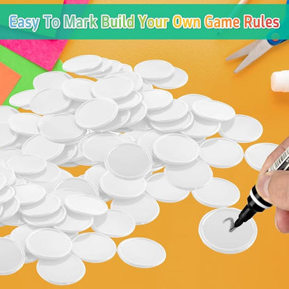 Coopay 600 Pieces Plastic Poker Chips Learning Counters Disks Bingo Chip - Image 3