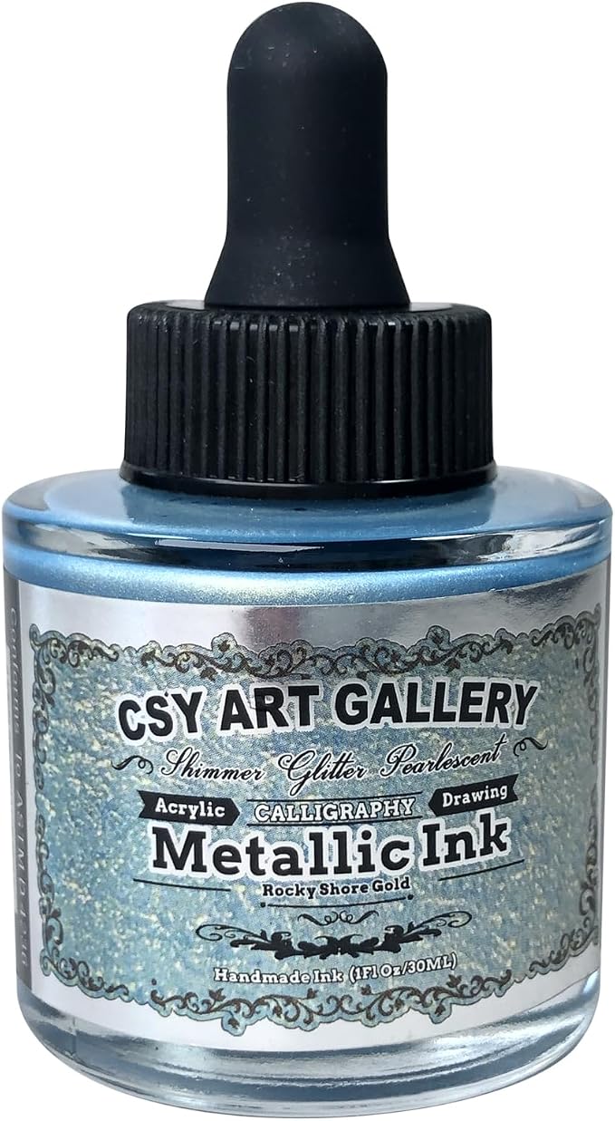 CSY Art Gallery Metallic Acrylic Paint Inks -Calligraphy Ink -Professional Rich by CSY+art+gallery