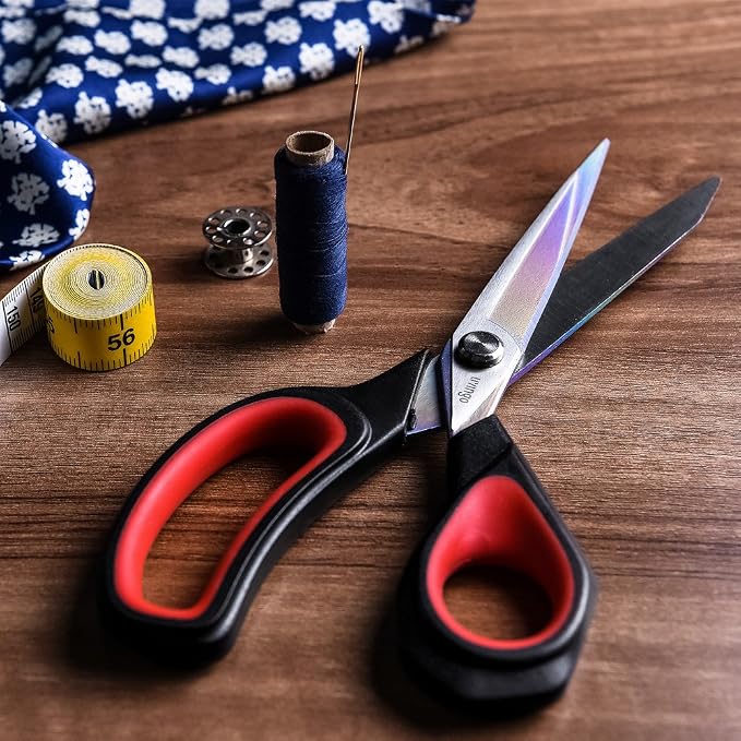 LIVINGO 2 Pack Premium Tailor Scissors Heavy Duty Multi-Purpose Titanium - Image 6