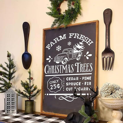 10 Pieces Christmas Stencils Reusable, 8 X 11 Inch Holiday Farm Fresh Christmas - Image 5