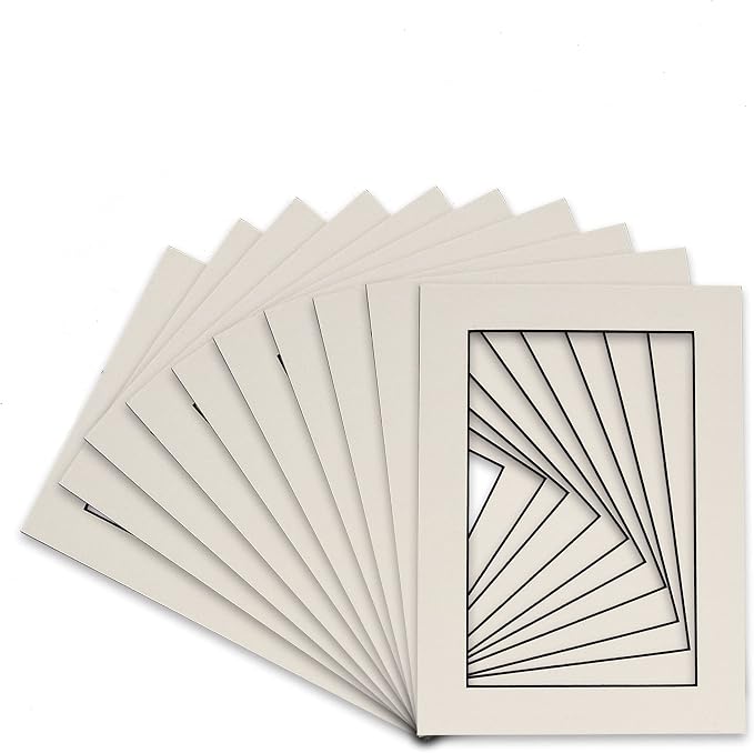 Pack of Ten 8.5x11 Mats Bevel Cut by Poster+Palooza