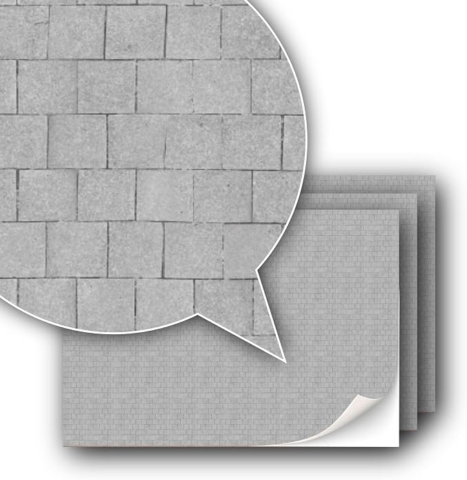 3 Sheets Self-Adhesive Decorative Film Paving Stones and Surfaces by TexturKontor