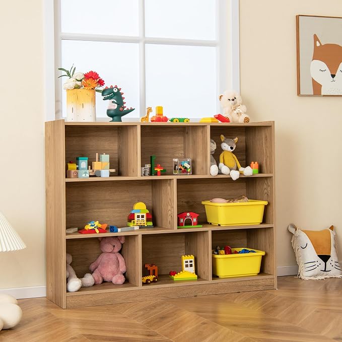 Toy Storage Organizer, 3-Tier Kids Bookshelf, 8 Cube Kids' Bookcases, Cabinets - Image 4
