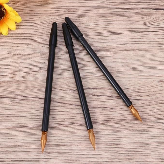 EXCEART Scratch Brush 10 Pcs Set Black Plastic Scratch Painting Pens - Image 6