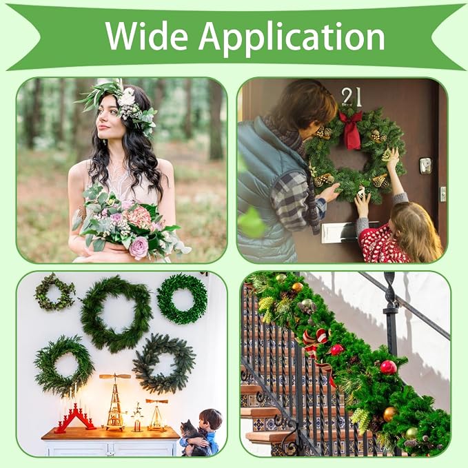 Tenn Well Green Floral Wire, 3 Pack Christmas Wreath Wire, 295 Feet 22 Gauge - Image 7