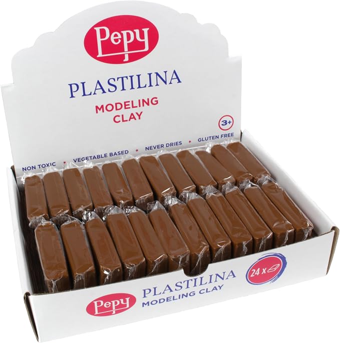Pepy Plastilina Reusable and Non-Drying Modeling Clay; Set of 24 Bars, 1.4 by Pepy