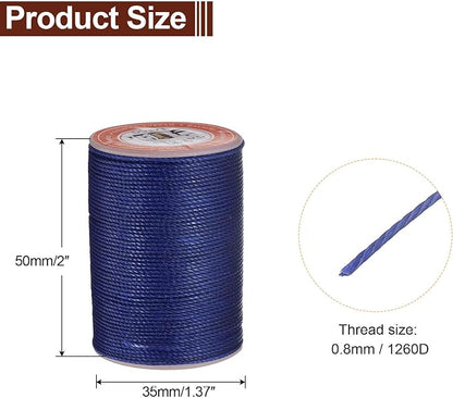 uxcell Round Leather Sewing Waxed Thread, 55m / 60 Yards Wax Polyester String - Image 2
