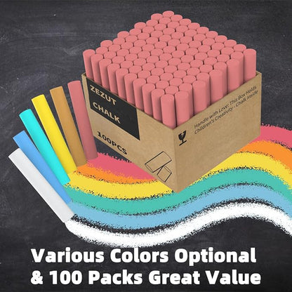 Red Chalk 100PCS, Low Dust Chalks Stick Bulk - Image 2