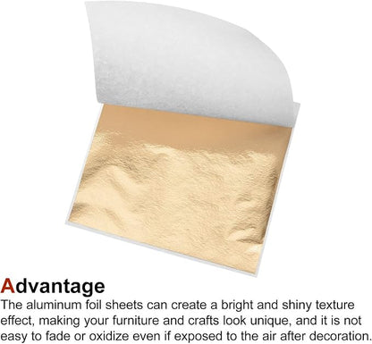 MECCANIXITY Gold Leaf Foil Sheet Champagne Gold Leaf Paper 3.3 x 3.1inch - Image 4