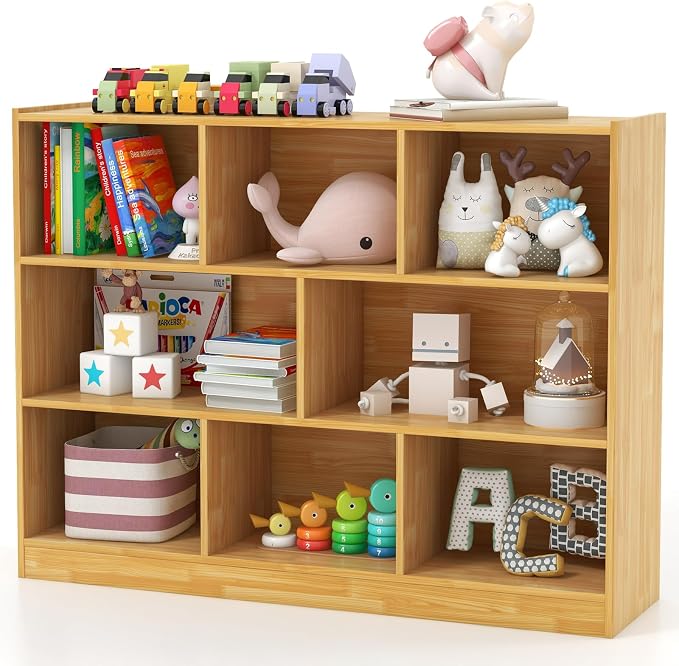 Toy Storage Organizer, 3-Tier Kids Bookshelf, 8 Cube Kids' Bookcases, Cabinets by IFANNY