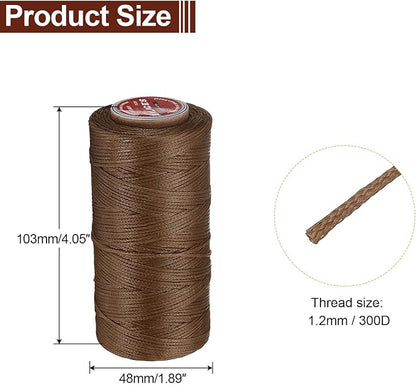 uxcell Flat Leather Sewing Waxed Thread, 140m / 153 Yards Polyester Wax String - Image 2