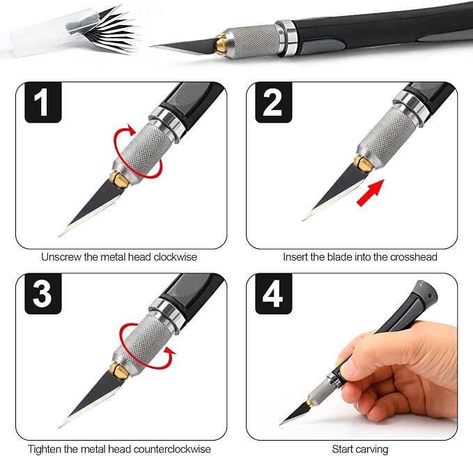 EHDIS Precision Hobby Knife Set Utility Craft Knife Kit - Image 7