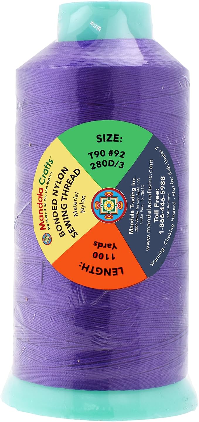 Mandala Crafts Bonded Nylon Thread Violet Heavy Duty Sewing Threads - Image 3