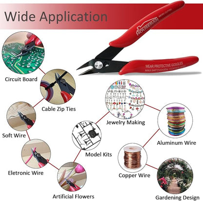 170 Wire Cutters, 10 PACK, 5 Inch Micro Flush Cutter, HOUSERAN Small Wire - Image 4