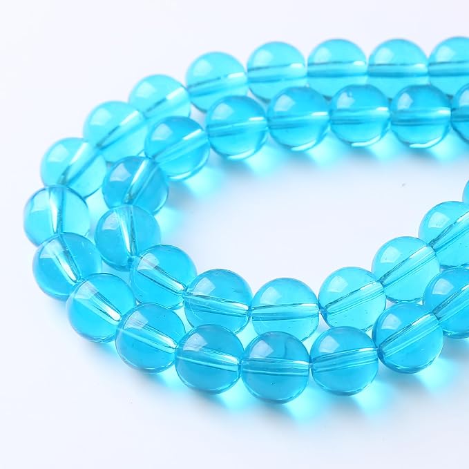 60pcs 6mm Topaz Blue Crystal Glass Beads Round Loose Spacer - Image 4