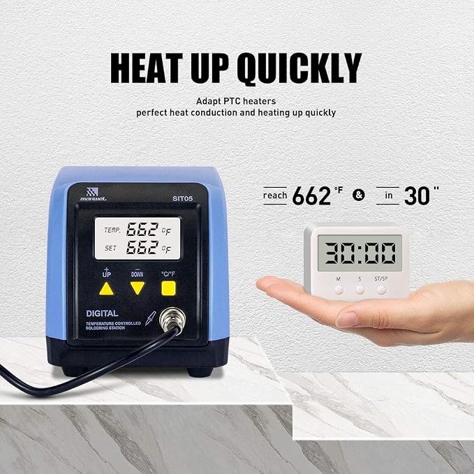 Soldering Iron Station Kit - 110V 60W Digital LED Soldering Station Temperature - Image 3