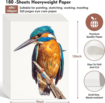 180 Sheets Sketch Paper, Study Essentials College Office School Supplies - Image 2