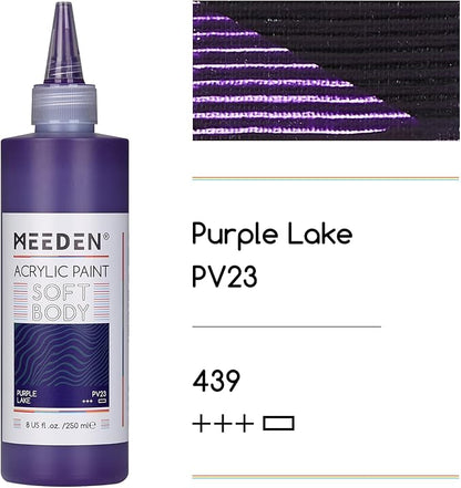 MEEDEN Soft Body Acrylic Paint: Purple Lake Matte Finish - 250ml/8.45oz Bulk - Image 2