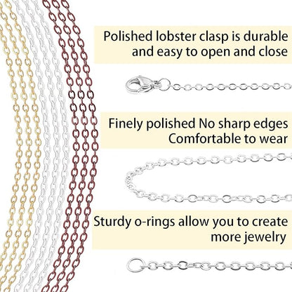 Jishi 30ft Jewelry Making Chains Bulk 2mm Necklace Chains - Image 3