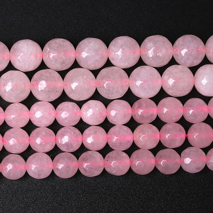60pcs 6mm Natural Rose Pink Quartz Crystal Faceted Stone Beads by NaturalStoneBeads