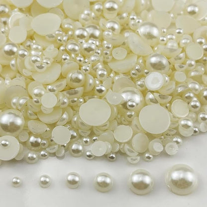 4020pcs Half Pearls for Crafts Assorted Size 3mm 4mm 5mm 6mm 8mm 10mm Flatback by Unknown