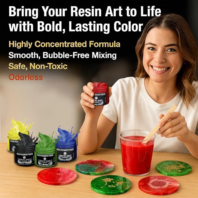 BALTIC DAY 50 Color Epoxy Pigment Paste Set – Opaque Resin Colorant, High - Image 4