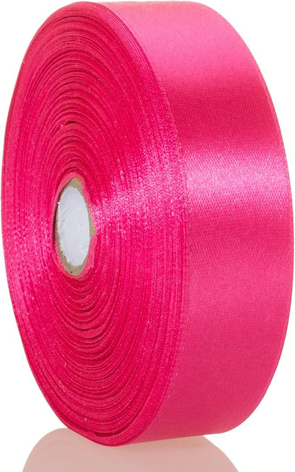 1 Inch Rose Red Solid Satin Ribbon, 50 Yards Craft Fabric Ribbon - Image 6