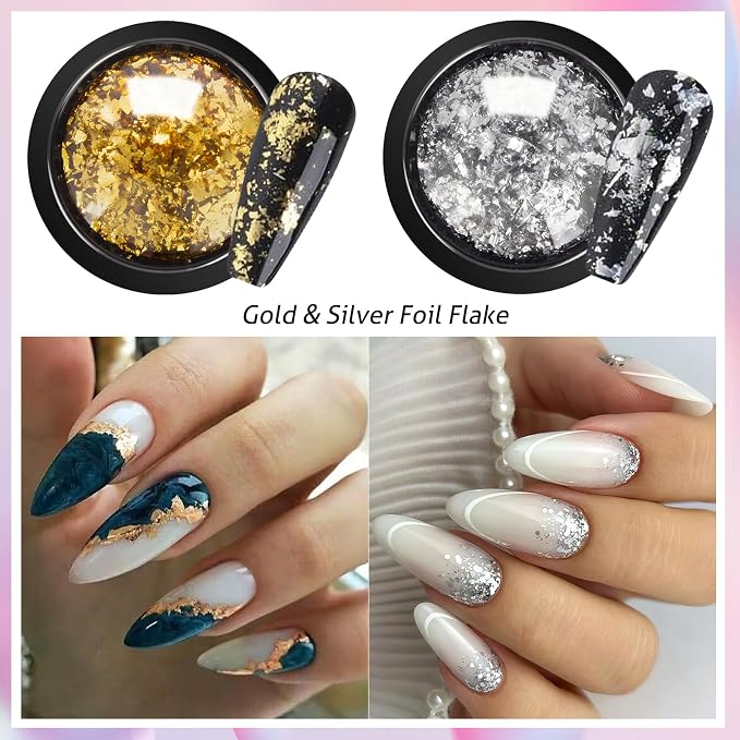 Gold Silver Chrome Nail Powder, 12 Colors Iridescent Holographic Unicorn Chrome - Image 4