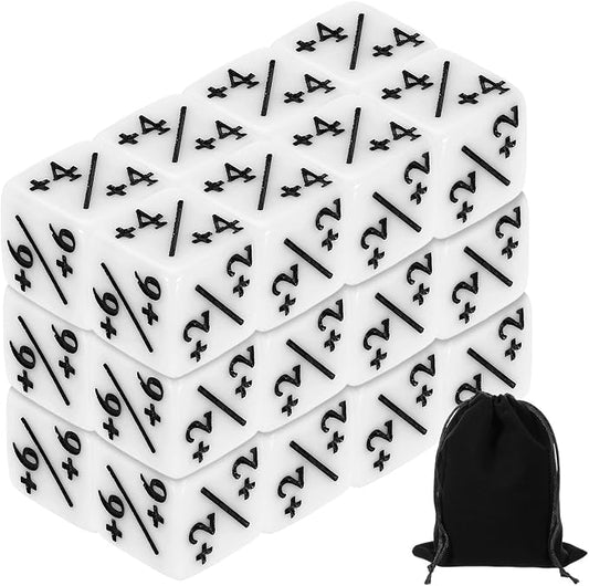 uxcell 24Pcs Magic Dice Counters, Acrylic D6 Life Token Dice Set by uxcell