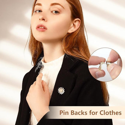 70 PCS Locking Pin Backs, Metal Pin Locks Locking Pin Keeper Clasp - Image 5