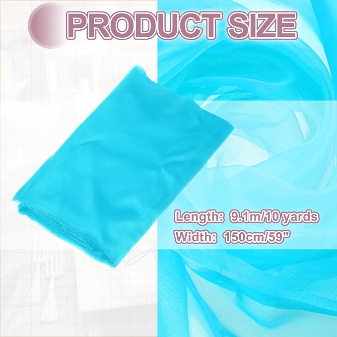 MECCANIXITY Iridescent Sheer Organza Fabric, 10 Yards x 59 Inches Solid - Image 2