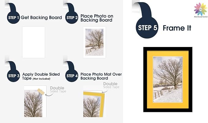 Mat Board Center, 5x7 for 4x6 Deep Yellow Color Mats - Image 5