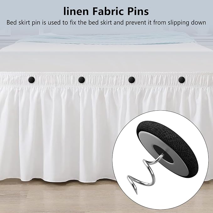 12 Colors Fabric Covered Button Twist Pins Dust Ruffle Pins- - Image 5